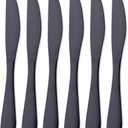 Matte Black Dinner Knife, GoGeiLi Stainless Steel Satin Finish 9.4-inch Dinner Table Knife Set, Service for 6, Dishwasher Safe
