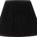 Aspen Creative 33054, Hardback Empire Transitional Spider Lamp Shade, Mushroom Pleated Black, 7" Top x 13" Bottom x 10" Slant