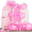 PartyWoo Pearl Pink Balloons 140pcs Different Sizes of 18 12 10 5 Inch Light Pastel Baby Pink Balloon Arch Kit Garland for Girl Baby Shower Princess Gender Reveal Birthday Party Decorations Pink-Z44