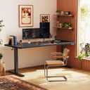 Huuger 63 X 24 Inch Electric Standing Desk with Power Outlets, 63 x 23.6 inch