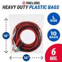 16" x 16" Large Reclosable Plastic Zip Bags, 100 Count
