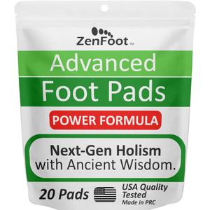Advanced Foot Pads: Zeolite, Turmeric Curcumin & Ginger Formula | Effective & Natural | Premium Foot Patches 20 Pack