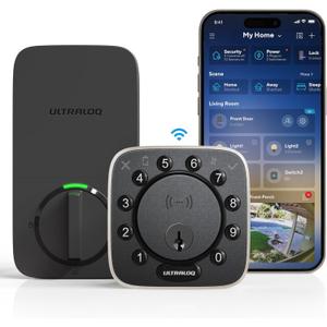 ULTRALOQ 2025 Upgrade Bolt NFC Smart Door Lock, Built-in WiFi Deadbolt 6-in-1 Keypad Keyless Entry Door Lock & Door Sensor,Auto Unlock,IP65 Waterproof,Easy Installation,BHMA Grade AAA