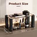 2-Tier Modern Minimalist Display Shelf, Multi-Purpose Organizer for Makeup, Perfume, Mugs, Figures, Clear Desktop Storage with Sturdy Frame for Bathroom, Kitchen, Office, and Home Decor B
