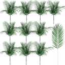Jutom Artificial Palm Leaves Decor Large Tropical Faux Plants Plastic Fronds Fake Palm Branches Tree Leaves for Sunday Tree Vase Jungle Beach Party Wedding Decoration