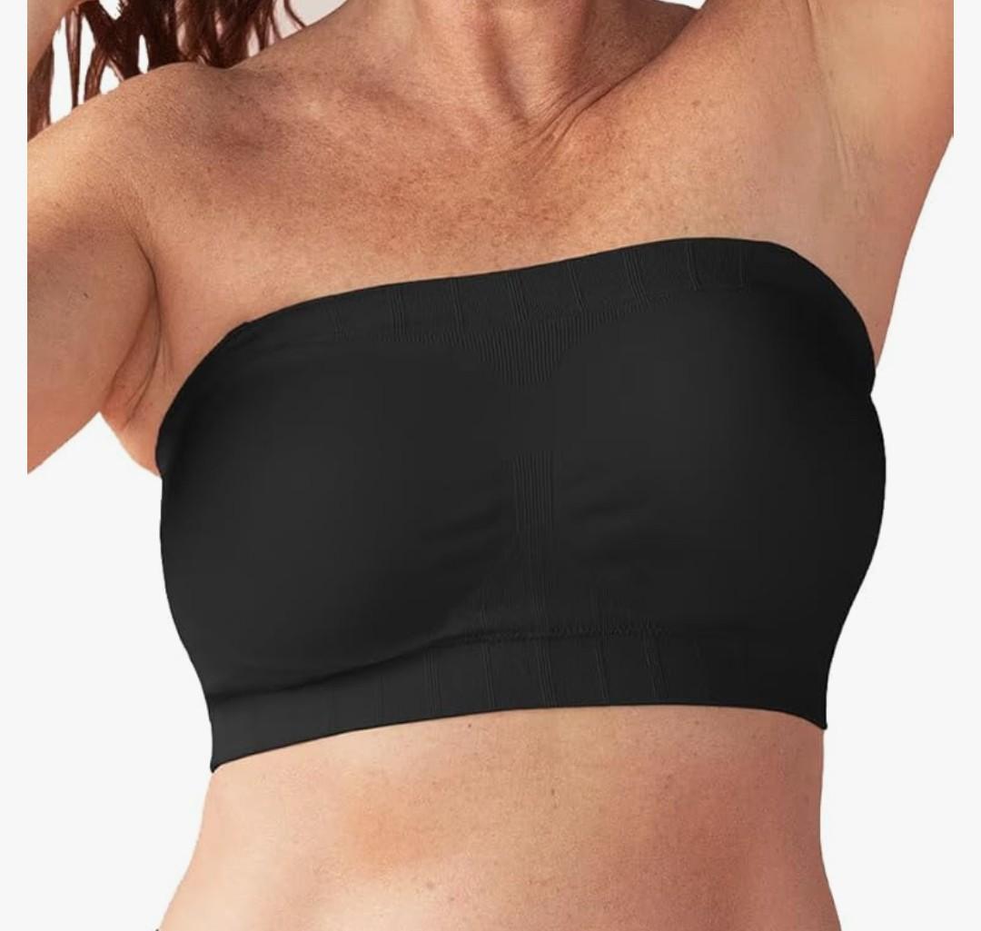 Deangelon Strapless Bra - Bandeau top, Strapless Bras for Women, Plus Size Lingerie for Women, Free Clear Bra Straps Small Black