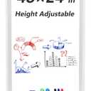 Rolling Whiteboard on Wheels, 48" x 24" Height Adjustable Mobile Magnetic White Board with Stand, Large Double-Sided Standing Dry Erase Board Easel for Home Office Classroom School