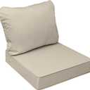 AAAAAcessories Outdoor Seat Cushions for Chairs, Fade-Resistant, Waterproof Patio Furniture Replacement Cushions, 20" x 18" x 3" + 20" x 17", Beige