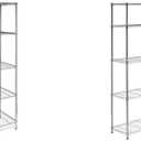 Honey-Can-Do SHF-01054 5-Tier Chrome Shelving Unit, 250 lbs & 5-Tier Chrome Heavy-Duty Adjustable Shelving Unit with 200-lb Per Shelf Weight Capacity