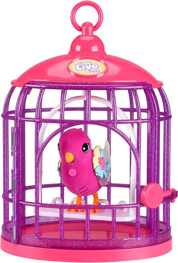 Little Live Pets - Lil' Bird & Bird Cage: Tiara Twinkles, New Light Up Wings with 20 + Sounds, and Reacts to Touch