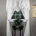 Stylemaster Splendor Batiste, 100" W X 29" L, Sheer Festoon Valance White