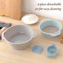 4-in-1 Baking Tools Set, Large Size, Flour Sifter, Egg Separator, Mixing Bowl, Dough Scraper, Multi-purpose Plastic Baking Tools for Making Pastry Biscuit, Space-Saving Bread Baking Tools,14.5