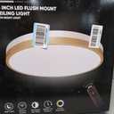 Lightania 15 Inch Flush Mount Ceiling Light with Remote Control & Night Light, 5CCT Dimmable Ceiling Light Fixture, 35W 3500LM 2700K-6500K Adjustable LED Ceiling Lights for Bedroom Kitchen, White Gold