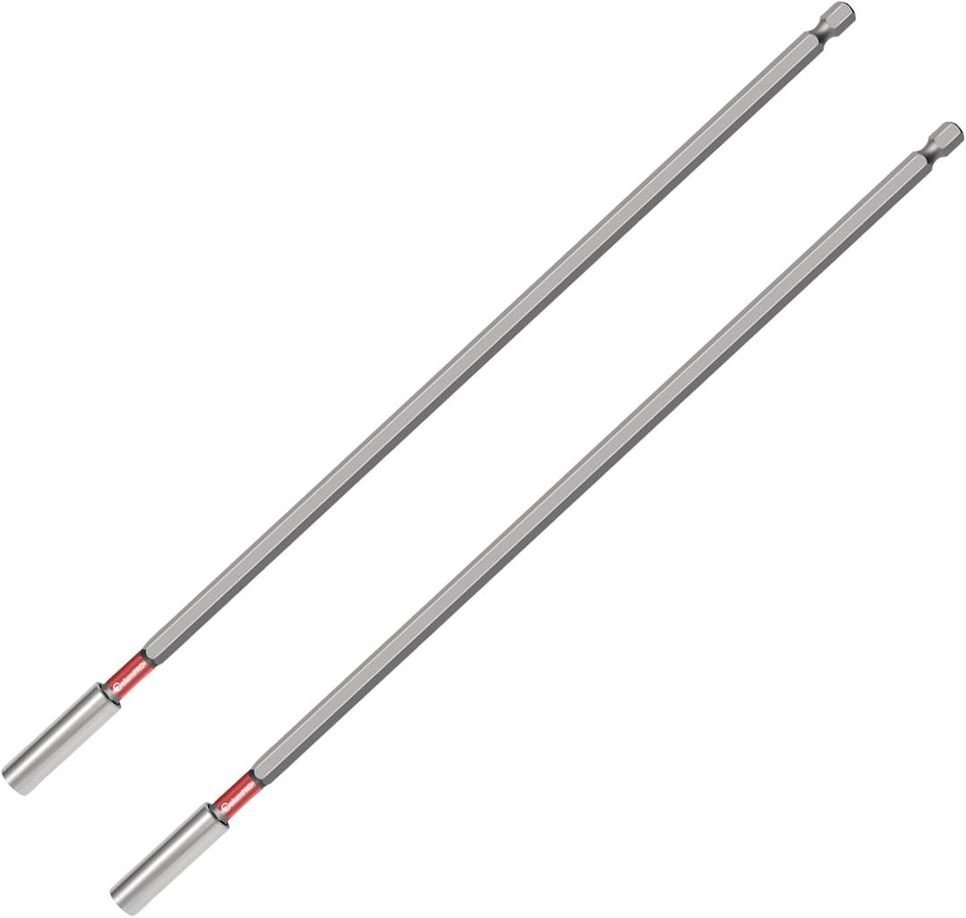 2PCS 12inch Magnetic Drill Bit Extension Holder For Impact Driver,1/4" Hex Shank S2 Steel Magnetic Screwdriver Extension,Drill Bit Extender
