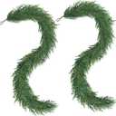 Artgar 12Ft (2 * 6ft) Christmas Pine Garland, 2 Pcs Real Touch Pine Garland, Artificial Realistic Greenery Garlands for Mantle Table Stair Window Porch Indoor Outdoor Winter Xmas Holiday Decorations