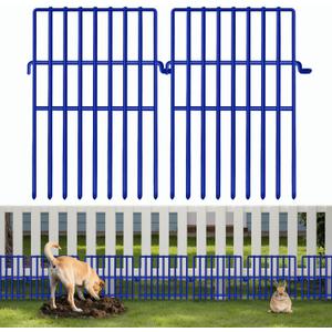 25 Panels Animal Barrier Fence, No Dig Fences 17in (H) X 27ft (L), Garden Fencing Animal Barrier for Dogs and Rabbits, Rustproof Metal Fence Border, Under Fences Barrier for Outdoor, Yard, Patio