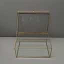 HighFree Vintage Glass Box with Lid - Clear Jewelry Glass Display Box Keepsake Box - Home Decor Decorative Box for Trinket Rings Bracelet (Gold, X-Extra Large)