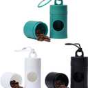 2 x Dog poop bag holder-2 in 1 Dog Waste Bag holder Comes with pet snack box for Leash Lightweight Pet Waste Bag DispenserEquipped with nylon rope and buckle (Excluding dog waste bag)(3 Pack)  (Green+Black+White)