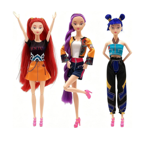 Kpop Demon Hunters Toys Action Dolls Set, 11.5-inch Poseable Dolls with Movable Joints, 3-Pack Collectible Model Toys for Fans and Kids Game Gift