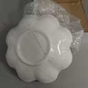 Porcelain Serving Dish,Ceramics Flower Relish Tray with Metallic Rim,Serving Bowls for Wedding,Party Perfect for Small Cereal, Pasta, Salad, Candy and Snacks White 6.6 inch (2pc-6.6 inch)