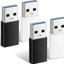 KALIONE 4 Packs USB-C Female to USB-A Male Adapter OTG Adapter USB to USB C Adapter OTG Charger Converter Compatible Phone Car CarPlay etc