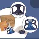 Puppytie No Pull Dog Harness with Multifunction Dog Leash,Soft Adjustable No Choke Escape Proof Pet Harness Vest for Medium Dogs,Glossy Sapphire Blue,M (M(16.5-31lb)