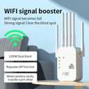 GRANTLEY WiFi Repeater Wireless Signal Booster, WiFi Extender for Home,Dual-Band Wireless Repeater w/Ethernet Port,Up to 1800 Sq. Ft, 64 Devices,Internet Signal Booster