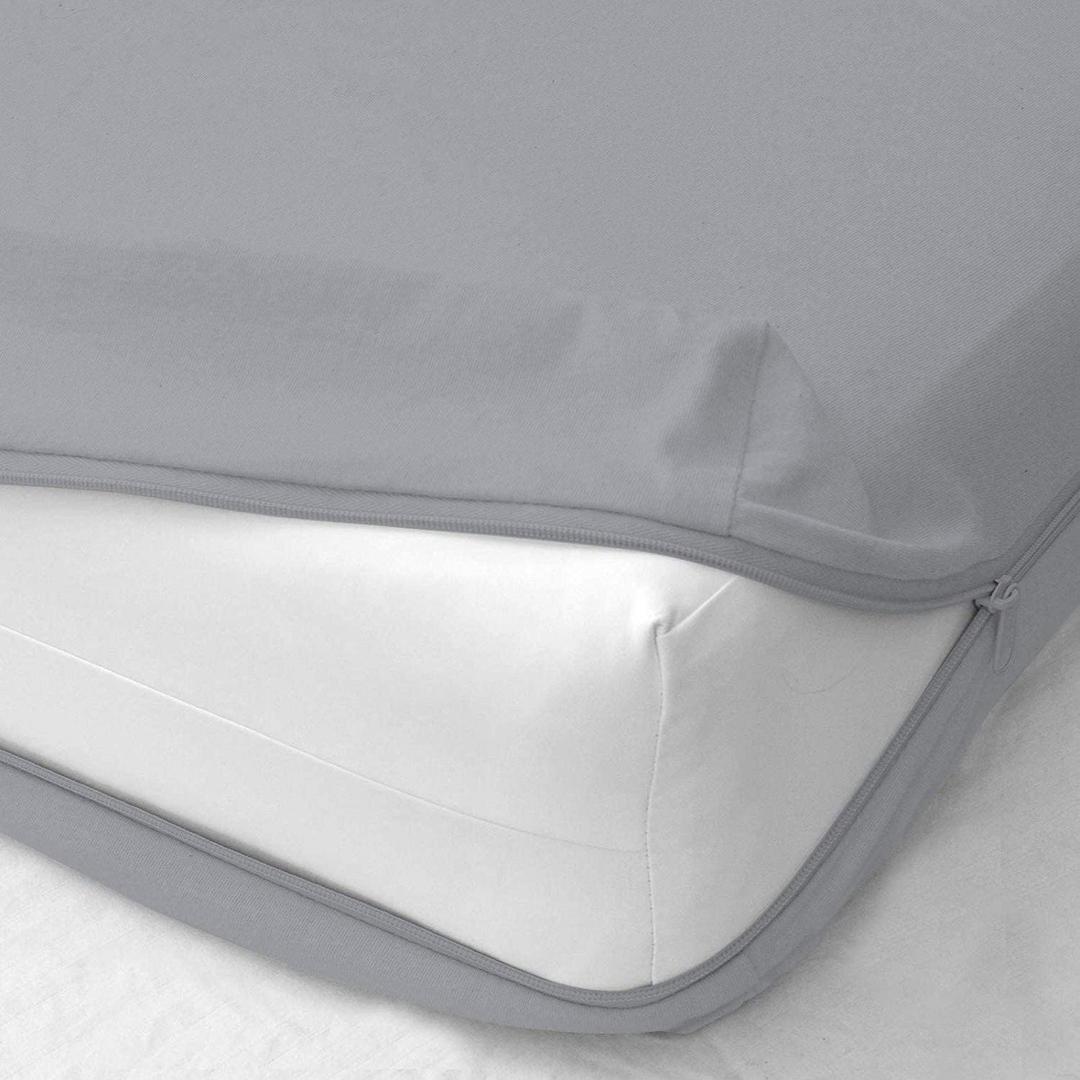 Mattress-Homes Zippered Fitted Sheet, King Size, 12" Deep Pocket Mattress Encasement Bottom Cover with Zipper, Hotel Quality Brushed Microfiber, Soft, Wrinkle-Free, Light Grey Solid (King (78"x 80"))