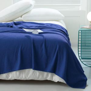 AmyHomie Cooling Blanket Queen Size, 100% Rayon Derived from Bamboo Waffle Blanket, Cool Summer Blanket for Hot Sleepers Soft Comfy Lightweight Blankets for All Seasons(Blue Violet, 9090in)
