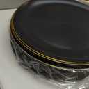bUCLA 150PCS Black and Gold Plastic Plates - Black Gold Plastic Dinnerware Set Disposable - Include 25 Dinner / 25 Dessert Plates, 25 Knives, 25 Forks, 25 Spoons, 25 Cups, Ideal for Party & Graduation