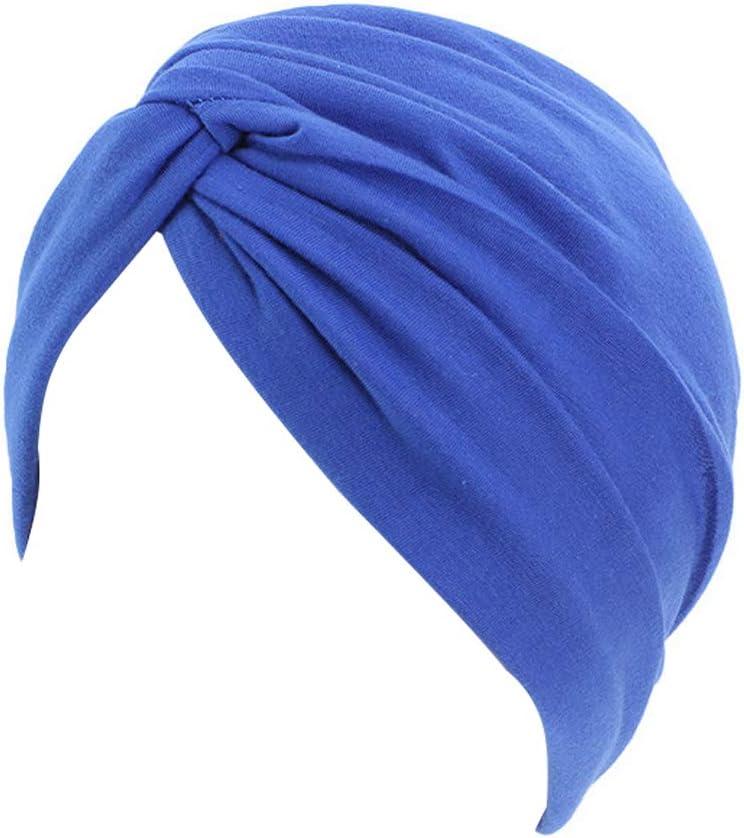 beauty YFJH Chemo Sleep Turban Headwear Scarf Beanie Cap Hat for Cancer Patient Hair Loss (One Size, Blue)
