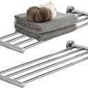 2 x 2-Tier Towel Racks for Bathroom Wall Mount, Bath Towel Holders for Toilet Kitchen Double Towel Hanger, 30 inch Towel Shelves Stainless Steel, Polished Finish