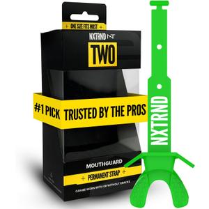 Nxtrnd Two Football Mouth Guard, Football Mouthpiece with Strap, Fits Adult & Youth (Green)