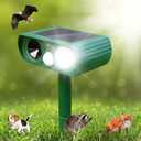 Solar Ultrasonic Animal Repeller, 2025 Cat Repellent Outdoor,Waterproof Deer Repellent for Raccoon,Dog,Fox, Deer, Skunk,Squirrel, Rabbit with LED Flashing and Motion Outdoor Farm,Sound Green M3 2 pack