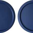 Replacement Lids Fits Pyrex 2-Cup Glass Food Storage Container Bowls, 5-Inch Plastic Round Lids Covers for Pyrex 7200-PC, Airtight & Leakproof (4-Pack, Blue)