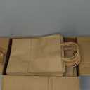 vanhel 100 Pack Brown Paper Bags with Handles,8x4.25x10.5 Inches,Gift Bags Medium Size,Gifts Bag Bulk for Festival,Birthday, Favor,Party,Shopping,Retail Merchandise