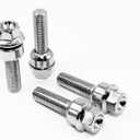 Set of 20 Veritek 14x1.5mm 45mm Extended Thread R14 Radius Chrome Ball Seat Washer Lug Bolts for Porsche Factory Wheels