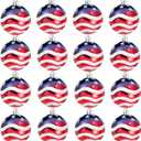 Iceyyyy 16 Pcs Independence Day Ball Ornament - 4th of July Patriotic Hanging Ball Decoration American Flag Ornament for Independence Day, Christmas Tree, USA Themed Party Supplies (16)