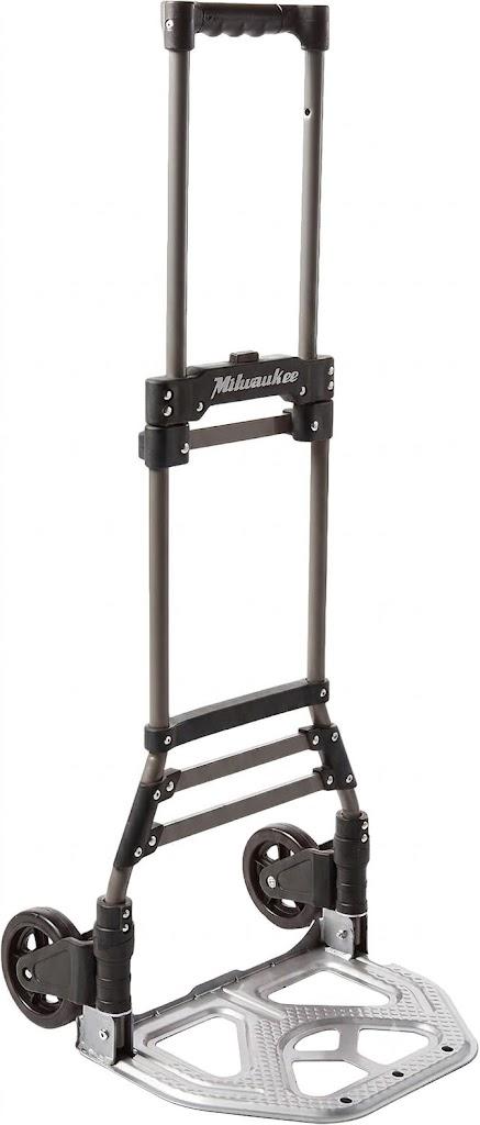 Milwaukee 73777 Fold-Up Hand Truck, Push Button Handle, 150-lb Capacity
