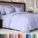 Duvet Cover Full Size Set - Extra Soft Full Duvet Cover 80" x 90" with 2 Pillow Shams - Hotel Luxury, Easy Care & Fade Free w/ Zipper Closures & Ties - All Season, Comfy, Cozy & Breathable (Lavender)