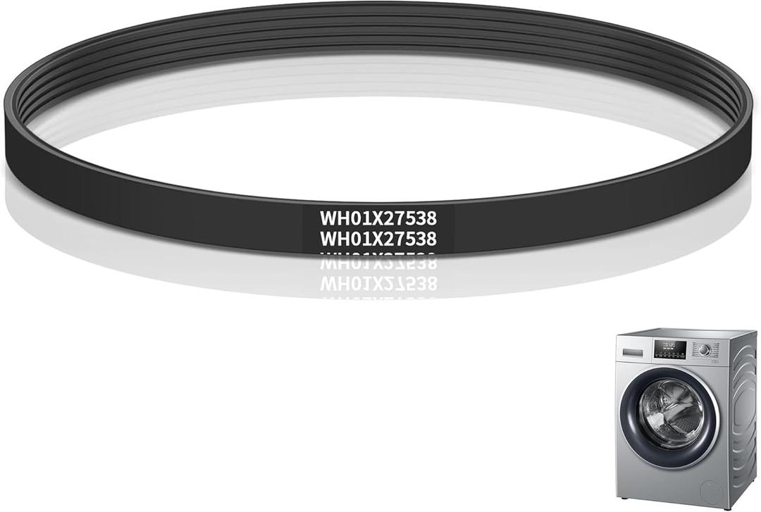 WH01X27538 Washer Drive Belt Replacement for GE/Hotpoint Washing Machines Parts AP6328256, PS12299369, 4587903, 290D1101P005, Industrial V-Belt Washer Motor Replacement Accessories (1 Pack)