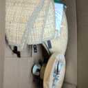 Boho Plug in Chandeliers Rattan Hanging Lights Flower Pendant Light with On/Off Switch 15ft Hemp Rope Cord Handwoven Lampshade Bedroom Flower Hanging Lamp Fixture for Dining Room Living Room