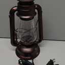 NOXARTE Rustic Lantern Table Lamp Plug-in Old Fashioned Night Light Perfect for Bedroom Living Room H15 Inch x W7 Inch