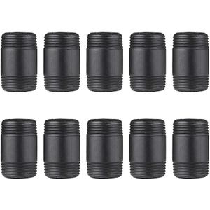 10 Pack 1 Inches x 2 Inches Black Malleable Steel Nipples Fitting, DIY Steampunk Industrial Vintage Style.