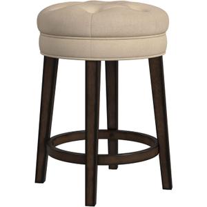 Hillsdale Krauss Backless Swivel Counter Stool, Charcoal Gray Finish with Linen Stone Fabric. 1 pack