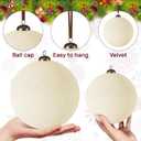 8 Pcs 6 Inch Large Velvet Christmas Ball Ornaments,Cream White