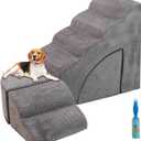 Dog Stairs for Small Dogs, 30 inch High Dog Steps for High Bed, 6 Tier Foam Dog Ramp for Bed, Non-Slip Pet Stairs for Old Dogs/Cats