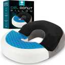 Gel Donut Pillow | Lifting Cushion | Donut Cushion for Tailbone Hemorrhoid Cushion Coccyx Sciatica Pregnancy Cushion (Grey/Black Velvet)