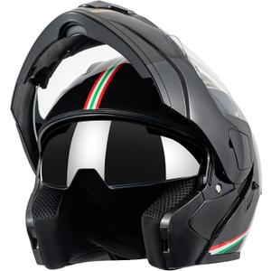 DOT Approved Modular Flip Up Motorcycle Helmet, Dual Visor Full Face Adult  X-Large