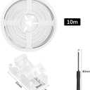 10Pcs 2 Pin 8mm LED Connectors and 32.8FT 2pin 22AWG Extension Cable Strip to Wire Solderless LED Strip Tape Lights Connectors for 3528 2835 Waterproof or Non-Waterproof Single Color LED Strip Lights